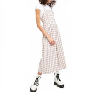 Free people zuzu seersucker crop wide leg jumpsuit